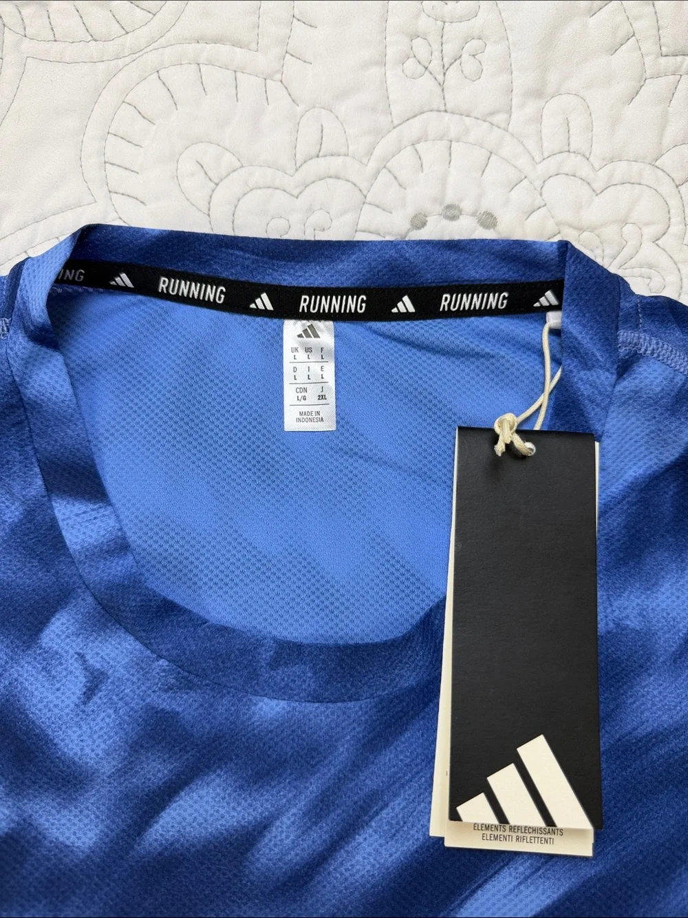 adidas NWT Short-Sleeve Athletic Running ClimaCool Shirt - Men’s Large Blue Top